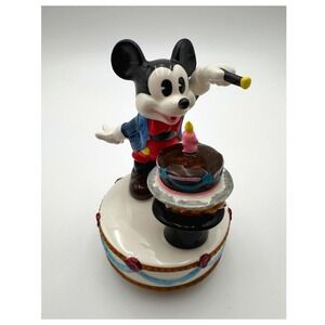 VTG Schmid Mickey Mouse Disney Birthday Cake Music Figurine Collectible 1978 NWT